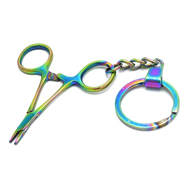Titanium Rainbow Needle Holder Keychain